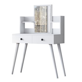 Hanah Home BJ102 - 2232 Mesa de Maquillaje Blanca con Espejo